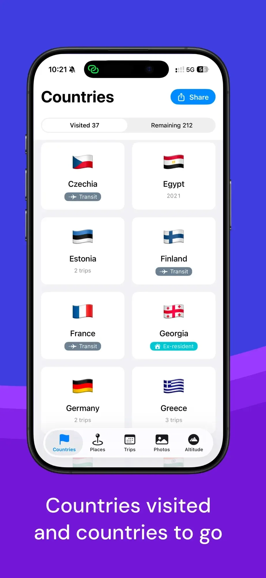 Country Count: Travel Tracker screenshot