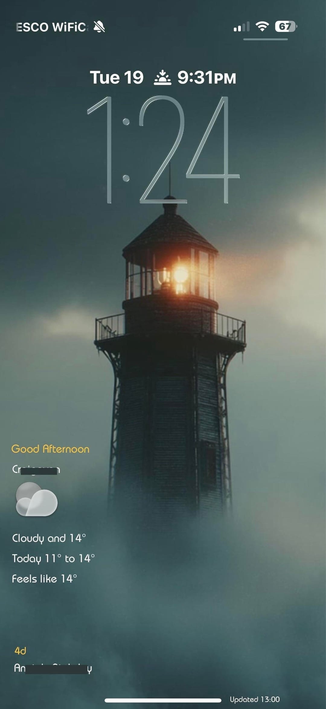A stormy lighthouse wallpaper and a minimal black icon set
