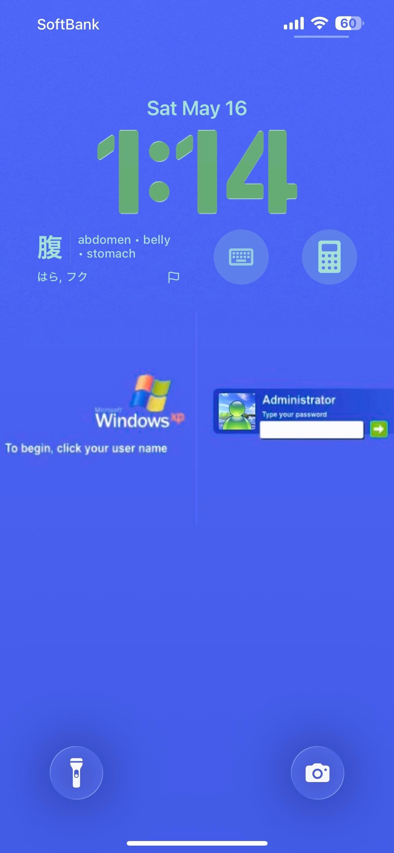 A Windows XP home screen built on an iPhone