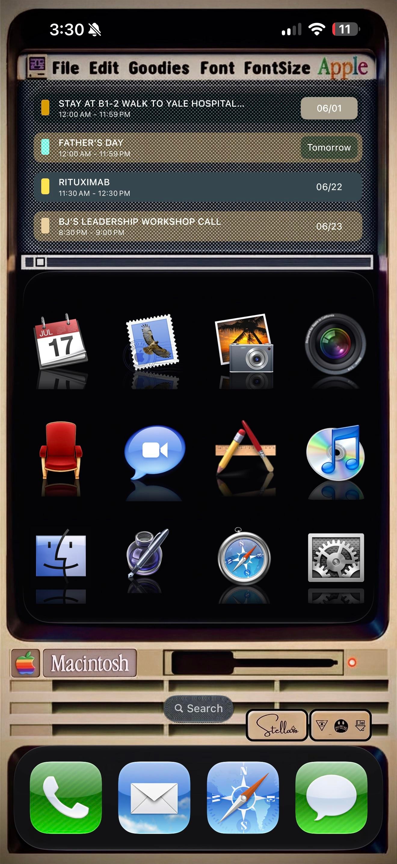 A classic Macintosh theme down to the menu bar