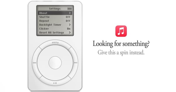 Apple Music's error page hides a working first iPod